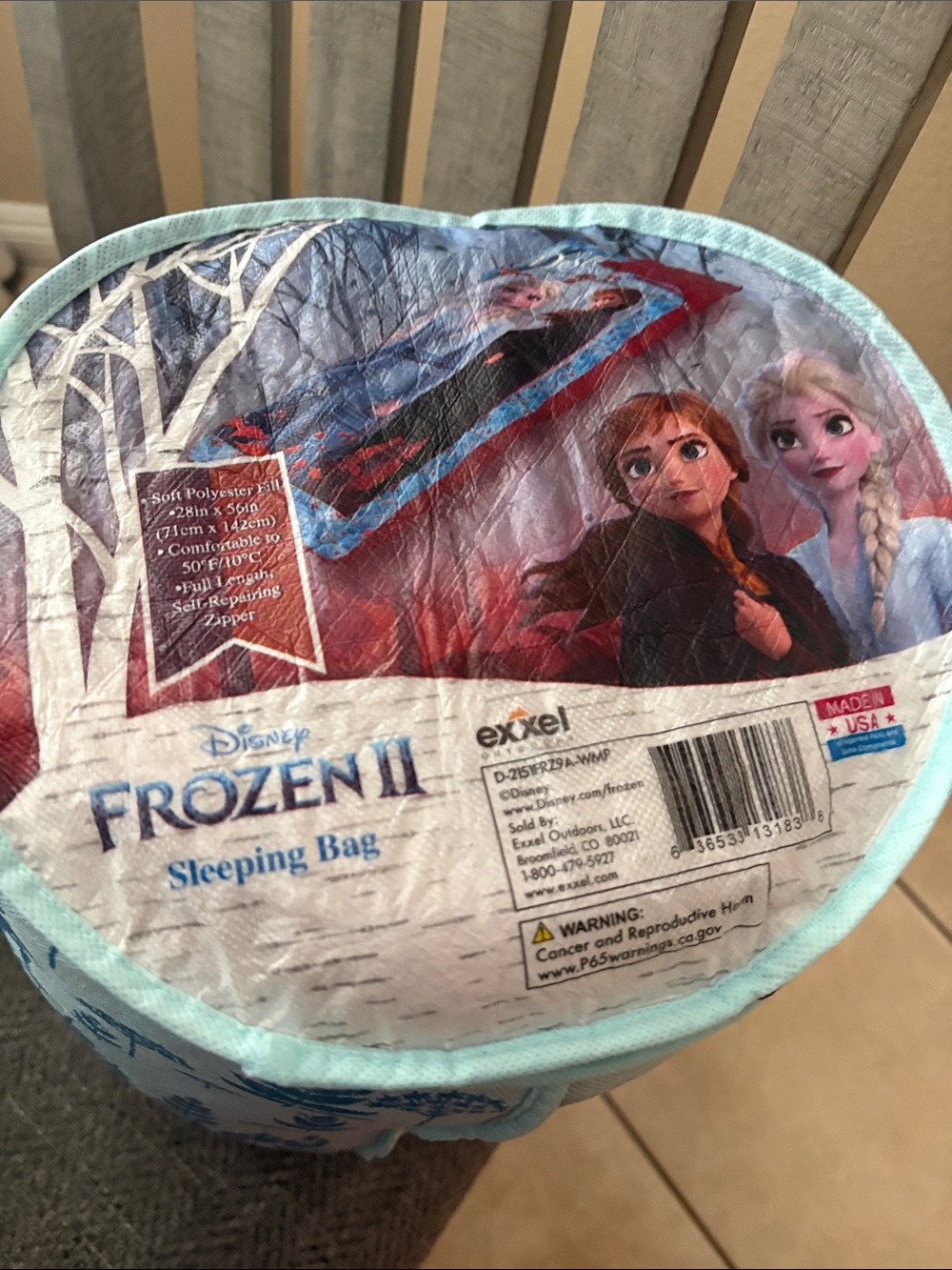 Disney Frozen II Aqua and Multicolor Sleeping Bag